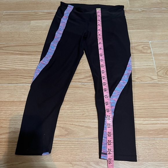 Inspired Hearts Size XS Black Activewear Exercise Capri Stretch Pants - Picture 4 of 6